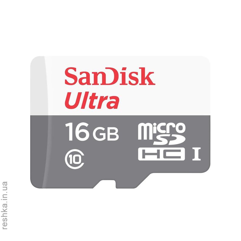 Карта памяти SANDISK microSDHC 16GB Ultra C10 80MB/s no adapter