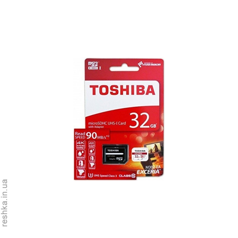Карта памяти Toshiba microSDHC 32 GB UHS-I EXCERIA M302 +ad U1 R90MB/s