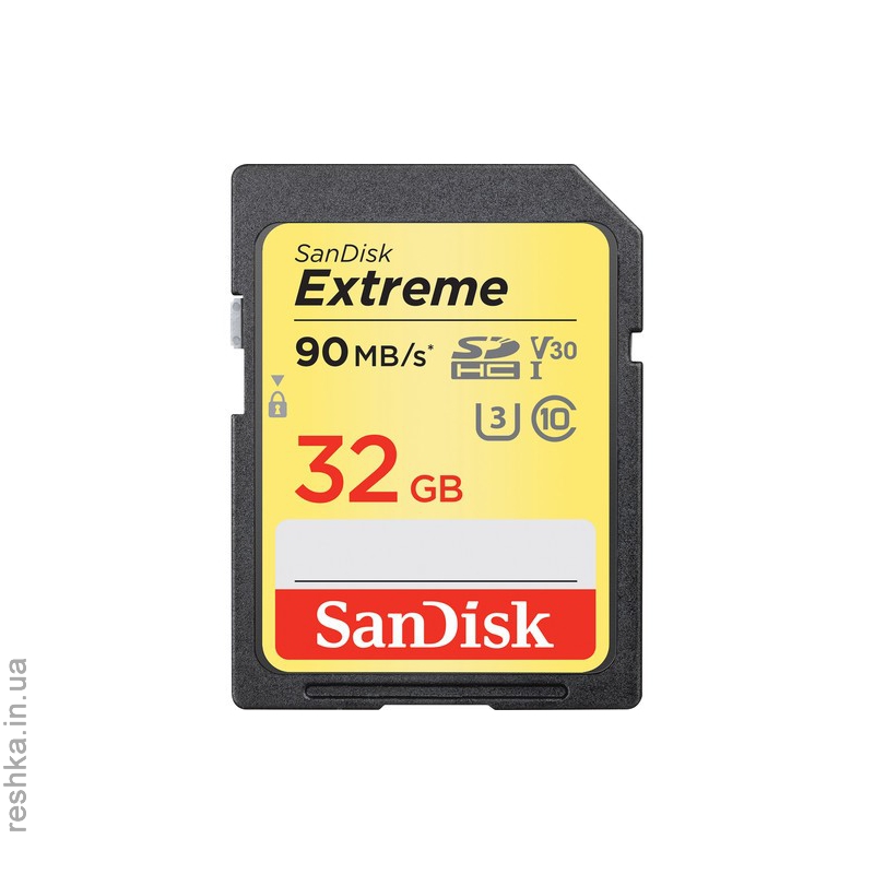 Карта памяти Sandisk SDHC 32GB Extreme C10 V30 UHS-I U3 90MB/s