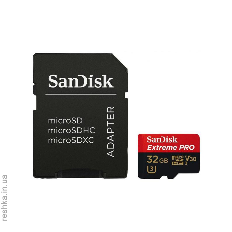 Карта памяти SANDISK microSDHC 32GB Extreme Pro A1 C10 V30 U3 100MB/s