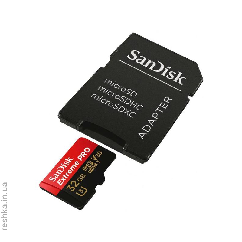 Карта памяти SANDISK microSDHC 32GB Extreme Pro A1 C10 V30 U3 100MB/s