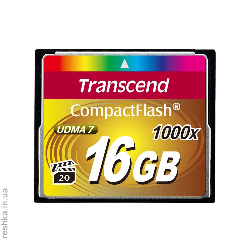 Карта памяти Transcend Compact Flash 16 GB (1000X)