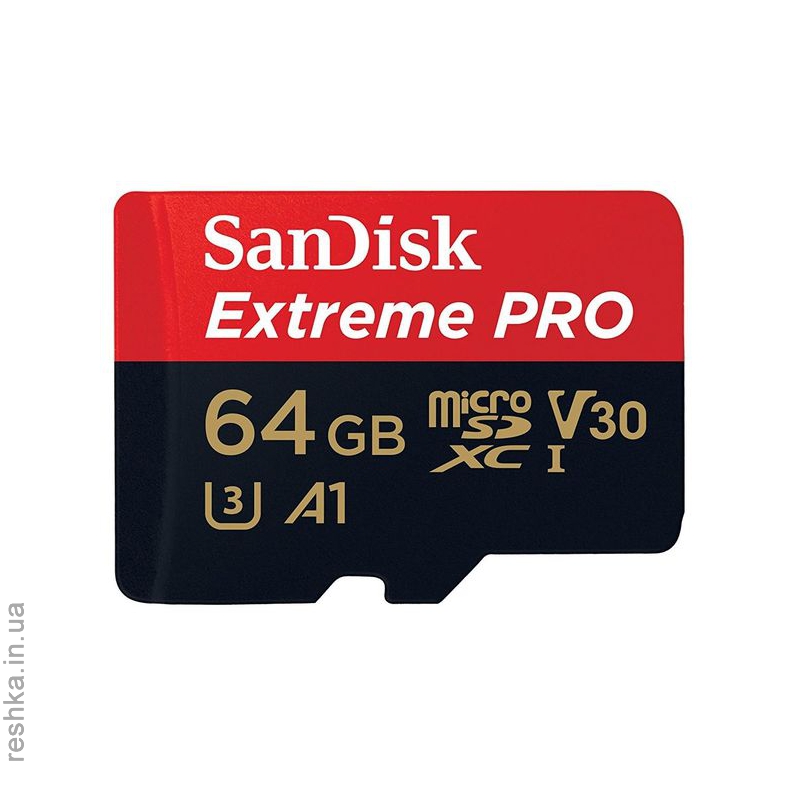 Карта памяти SANDISK microSDXC 64GB Extreme Pro A1 C10 V30 U3 100MB/s