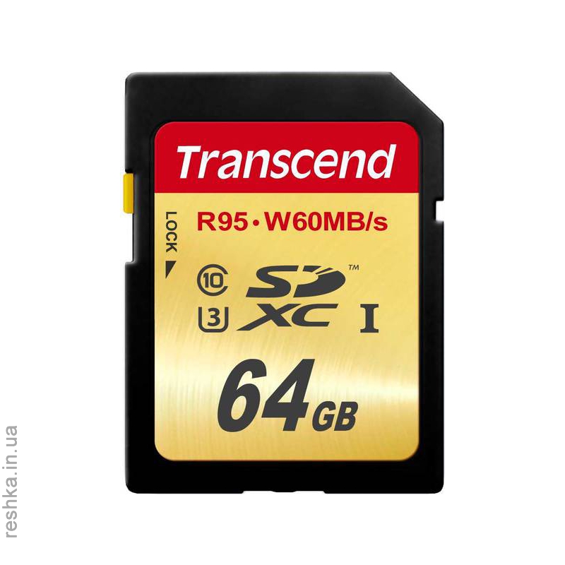 Карта памяти Transcend 64 GB class 10 UHS-I U3 Ultimate