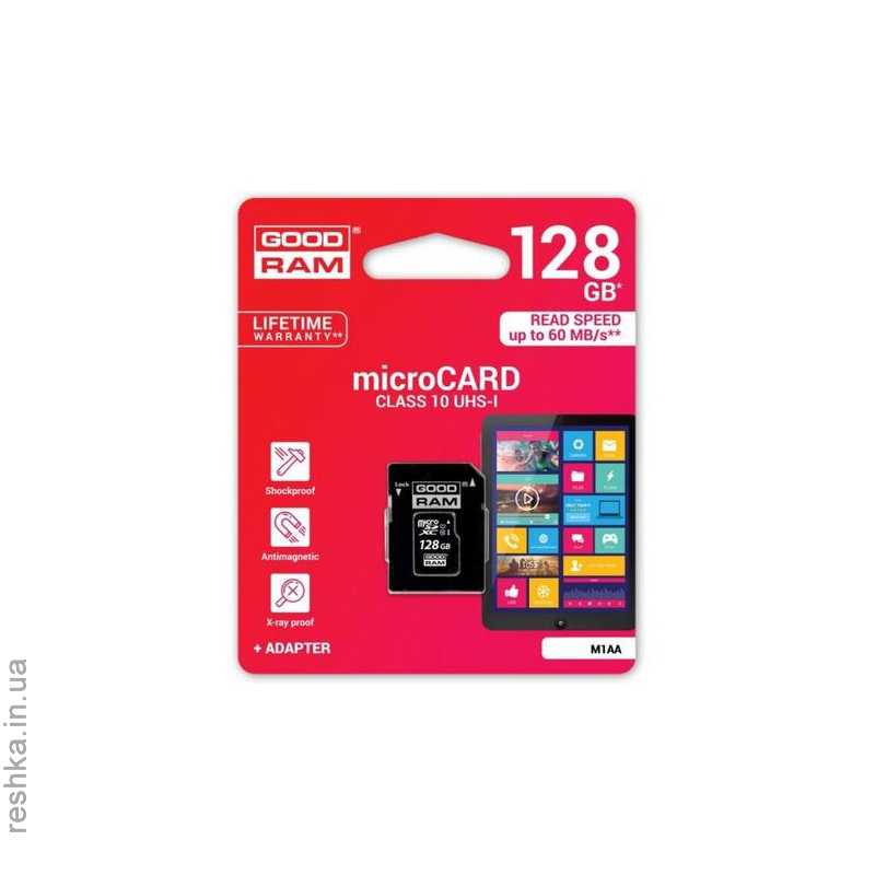 Карта памяти Goodram microSDXC 128GB Class 10 UHS I+ adapter