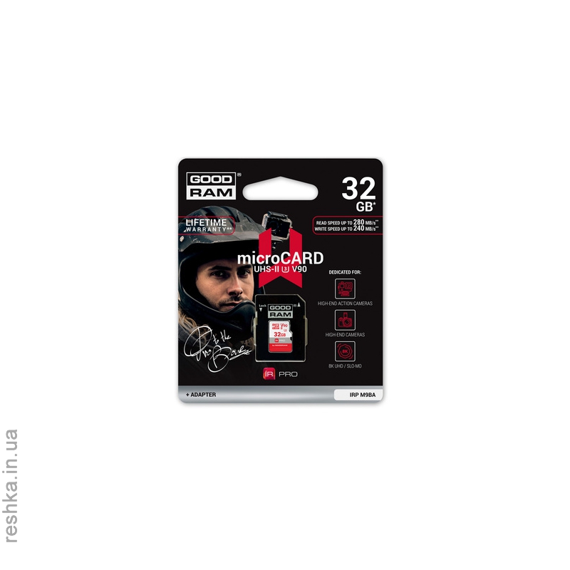 Карта памяти GOODRAM microSDHC 32GB IRDM PRO UHS II V90 U3 (R280/W240)