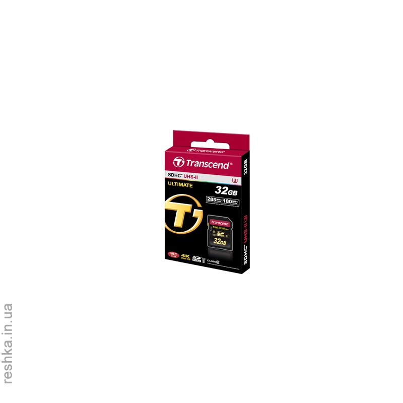 Карта памяти Transcend SDHC 32 GB UHS-II Ultimate U3 (R285, W180MB/s)