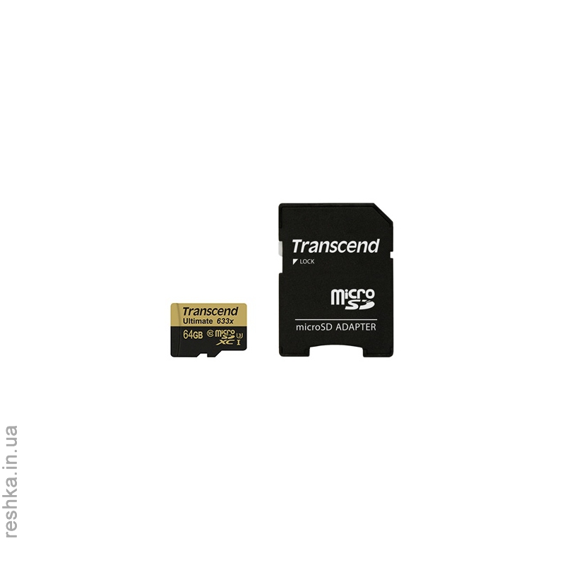 Карта памяти Transcend microSDXC 64GB UHS-I U3 Ultimate (R95,W85MB/s)