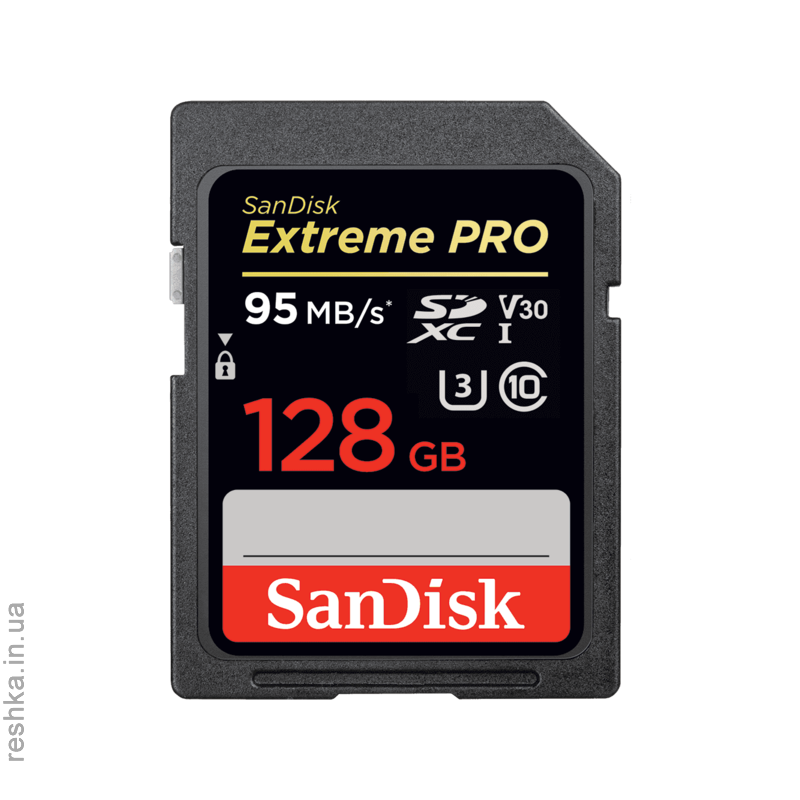 Карта памяти SANDISK SDXC 128GB Extreme PRO V30 4K UHS-I U3 95MB/s