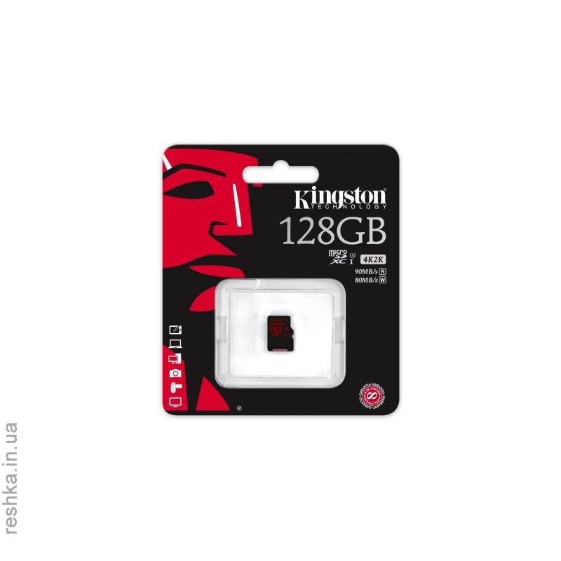 Карта памяти Kingston microSDHC 128GB Class 10 UHS-I U3 R90/W80MB/s