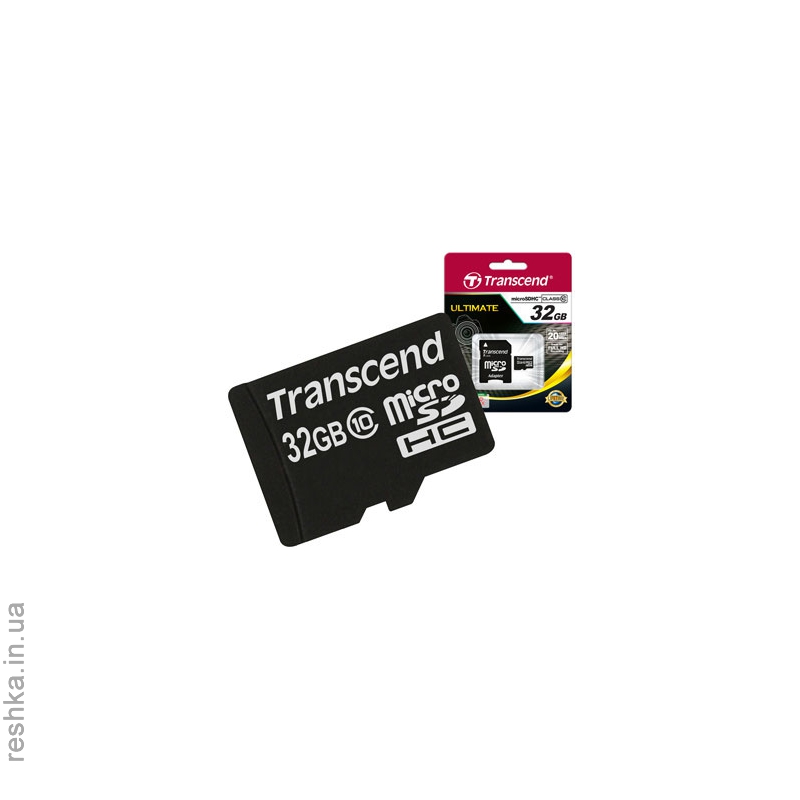 Карта памяти Transcend microSDHC 32 GB Class 10 (+ SD адаптер)