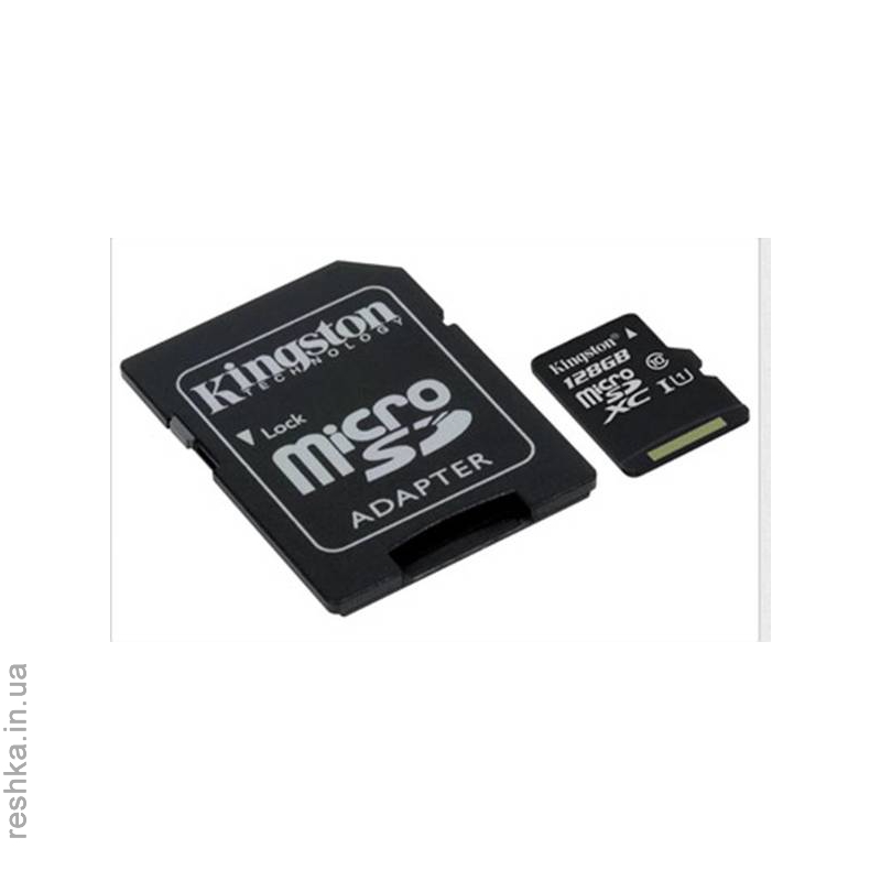 Карта памяти Kingston microSDXC 128 Gb UHS-I+adapter U1 (R45, W10MB/s)
