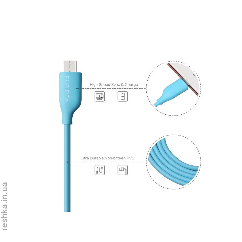 Кабель Puridea L02 - Micro USB - 1.2m White