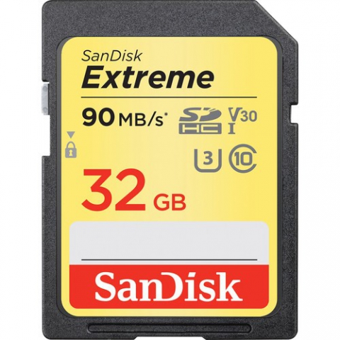 Карта памяти Sandisk SDHC 32GB Extreme C10 V30 UHS-I U3 90MB/s