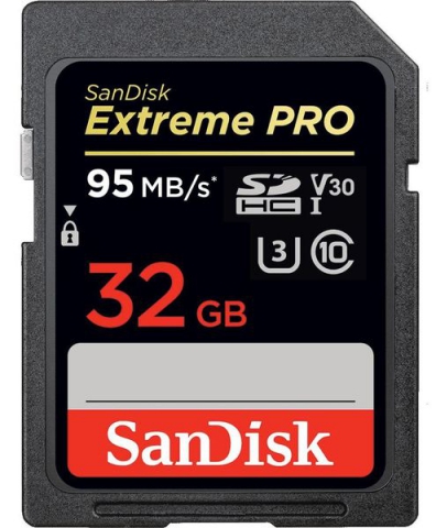 Карта памяти SANDISK 32GB SDHC V30 UHS-I U3 R95/W90MB/s 4K Extreme Pro