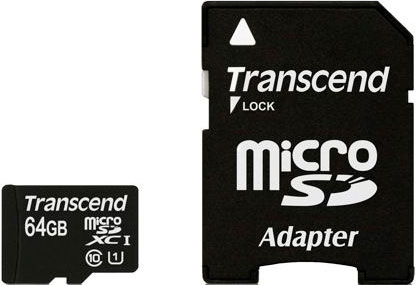 Карта памяти Transcend  microSDXC 64 GB Class 10 UHS-I Premium (X300) (+ адаптер)