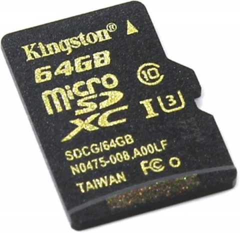 Карта памяти KINGSTON microSDXC 64 Gb UHS-I no ad U3 (R90, W45MB/s)