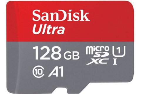 Карта памяти SANDISK microSDXC 128GB Ultra A1 C10 UHS-I 100MB/s+SD