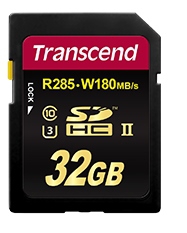 Карта памяти Transcend SDHC 32 GB UHS-II Ultimate U3 (R285, W180MB/s)