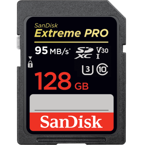 Карта памяти SANDISK SDXC 128GB Extreme PRO V30 4K UHS-I U3 95MB/s