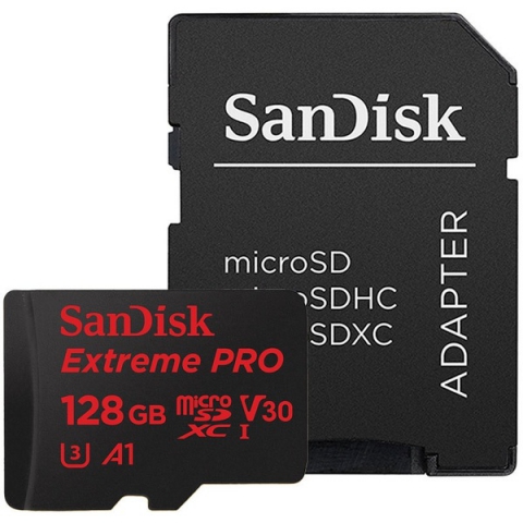 Карта памяти SANDISK microSDXC 128GB Extreme Pro A1 C10 V30 U3 100MB/s