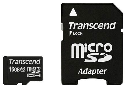 Карта памяти Transcend microSDHC 16 GB Class 10 (+ адаптер SD)