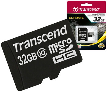Карта памяти Transcend microSDHC 32 GB Class 10 (+ SD адаптер)