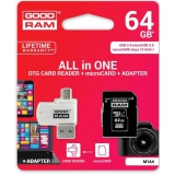 Карта памяти GOODRAM microSDXC 64GB Class 10 UHS I All in One + reader